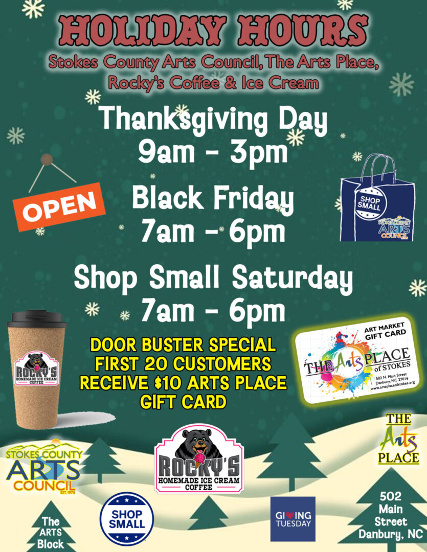 Holiday Hours Doorbusters Stokes County Arts Council