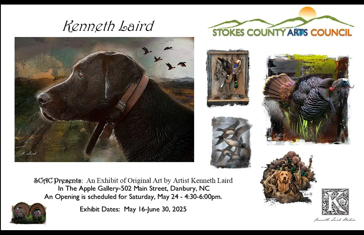 Postcard Front Exhibit Kenneth Laird May 16-June 30, 2025